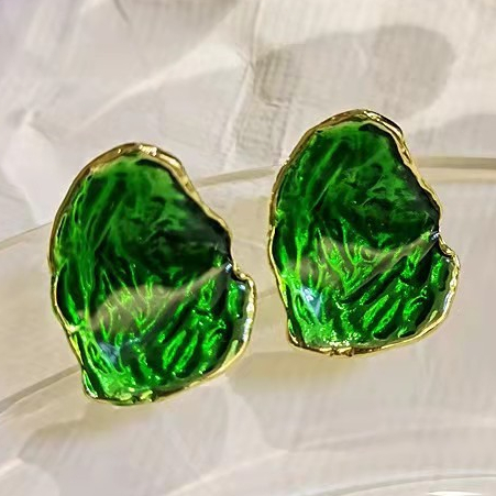 1 Pçs Agulha De ouro verde Geométrico irregular Forma design Brincos Para Mulheres Moda high-end,Brincos femininos em Oferta na Shopee