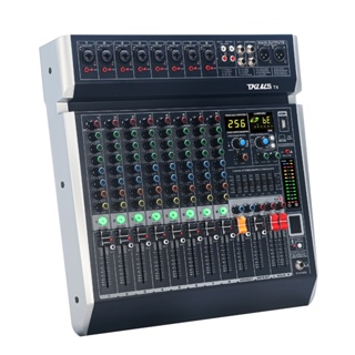 T8 Mesa De Som 8 Canais Mixer De áudio Phantom 48+v Com Atraso E Efeitos De Som Bluetooth USB Elétrico Tela LCD em Oferta na Shopee