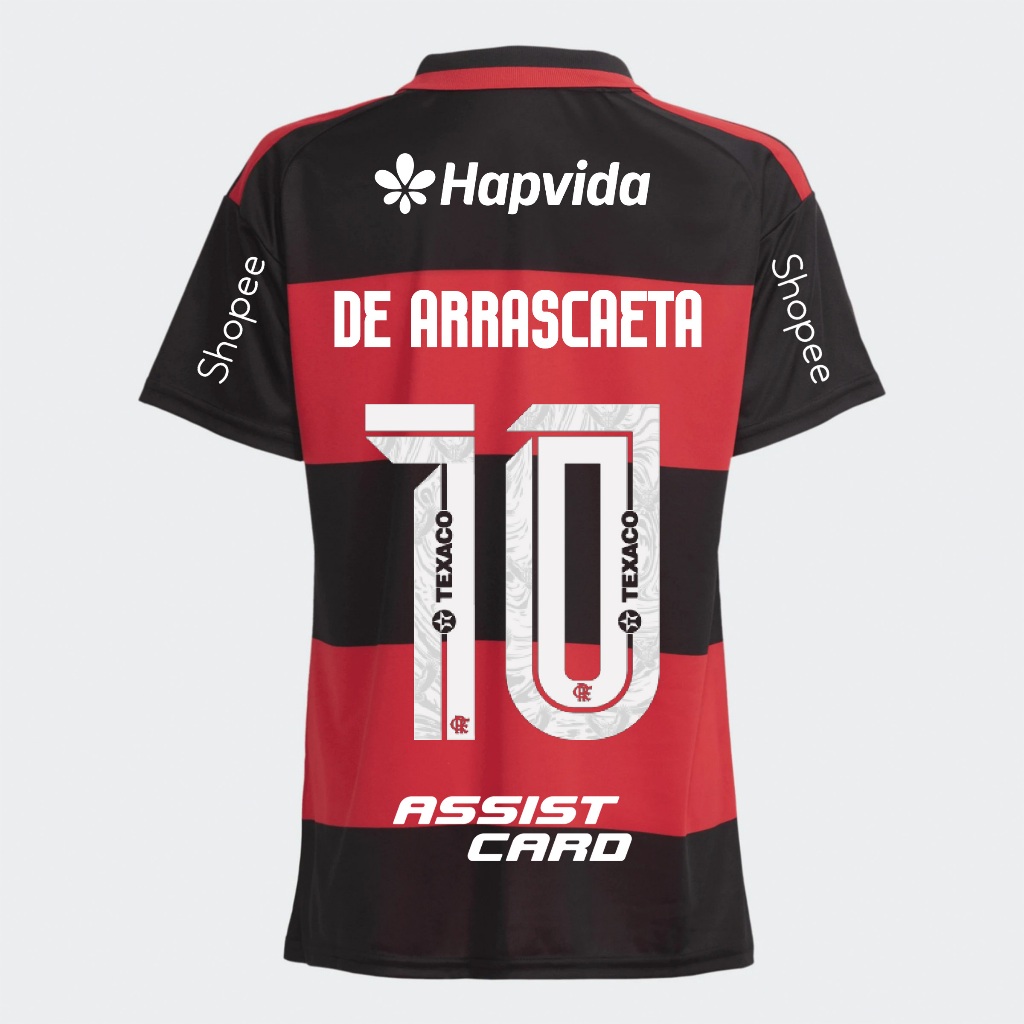 Manto Flamengo Masculina Jogo 1 Adidas 2026 - C/ Kit Patrocínio - De Arrascaeta 10 em Oferta na Shopee