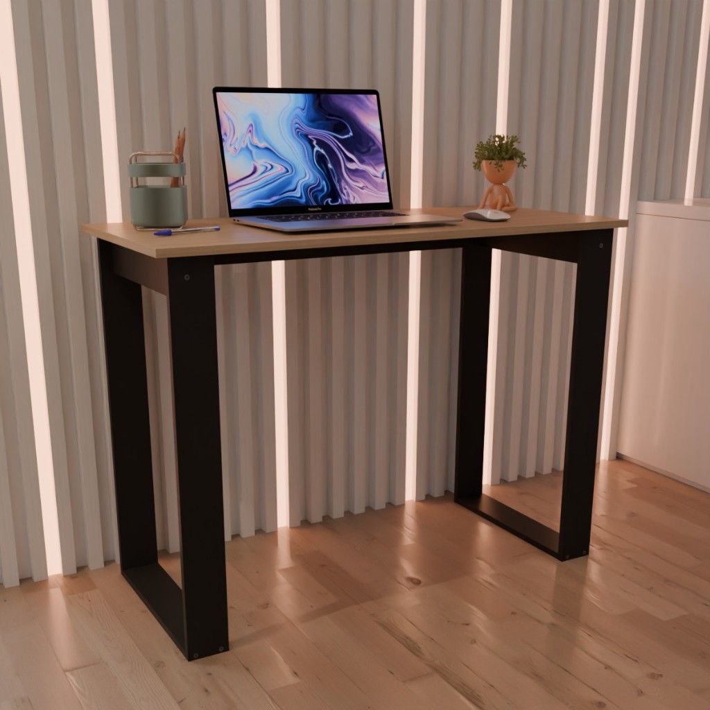 Mesa Escrivaninha Home Office 90cm Preta/Madeirado em Oferta na Shopee