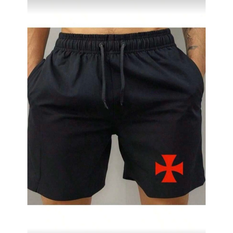 Short Bermuda Tactel Praia Mauricinho Treino Academia Corrida Esportivo Esporte Masculino Futebol Time Vasco