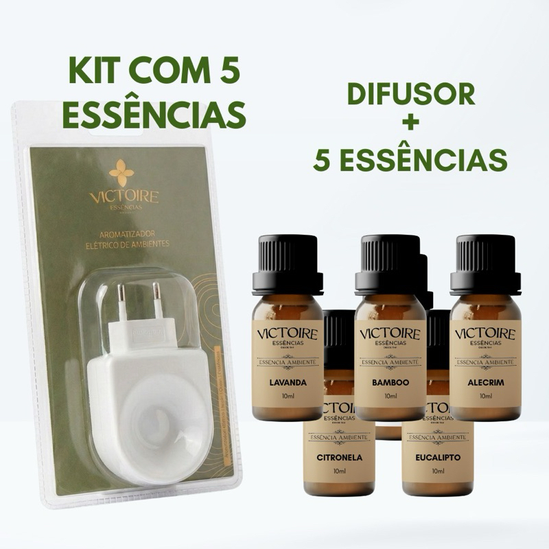 KIT 1 DIFUSOR ELÉTRICO PORCELANA + 5 ESSÊNCIAS em Oferta na Shopee