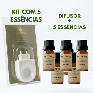KIT 1 DIFUSOR ELÉTRICO PORCELANA + 5 ESSÊNCIAS em Oferta na Shopee