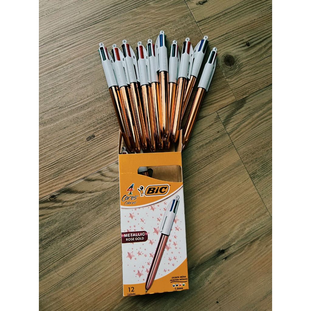 Kit 2 Canetas BIC Rose Gold Metalic (Novidade)