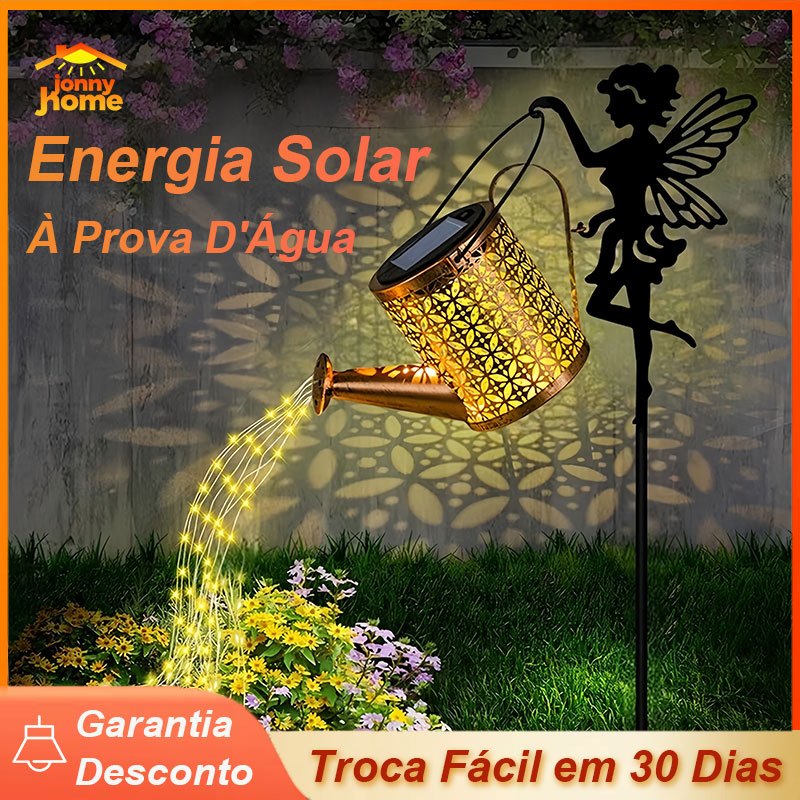 Luzes Solares de Piso e Jardim Estilo Fada Chaleira Decorativas à Prova de Chuva