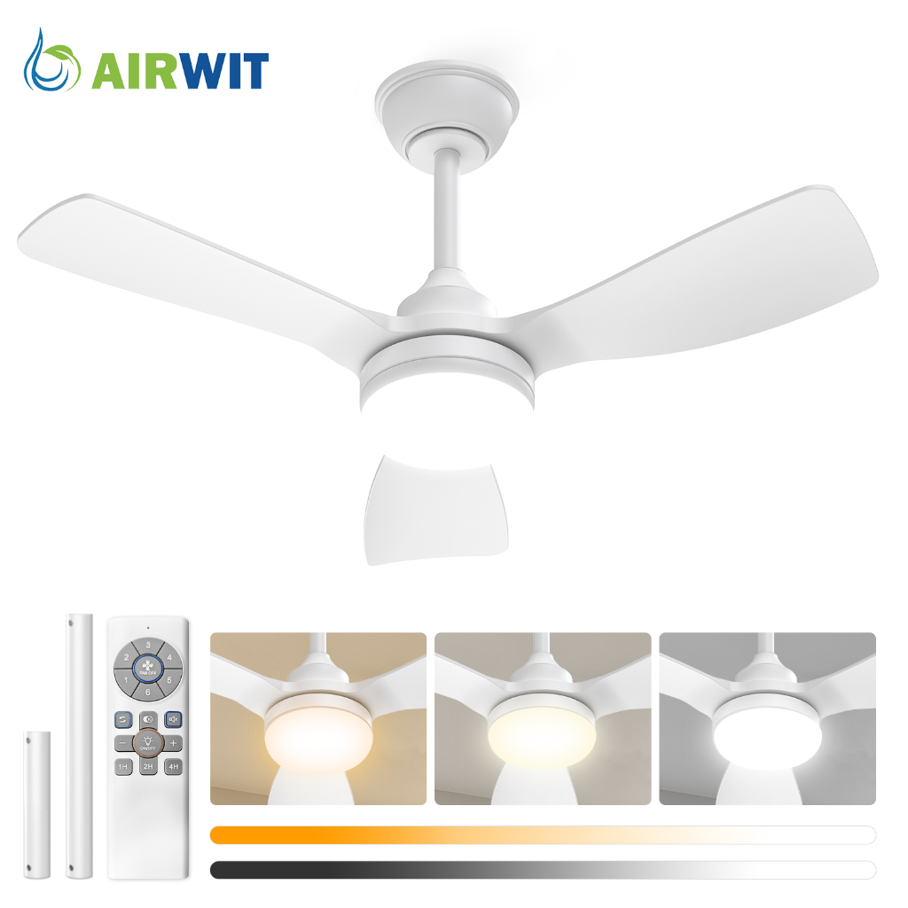 Ventilador de Teto 36" Luz LED 20W 3 Cores Controle Remoto 3 Pás 6 Velocidades Timer Econômico Silencioso Bivolt em Oferta na Shopee