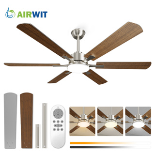 Ventilador de Teto 52" Luz LED 20W 3 Cores Controle Remoto 6 Pás 6 Velocidades Timer Econômico Silencioso Bivolt em Oferta na Shopee