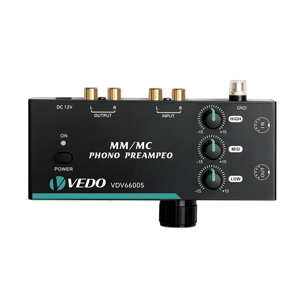 VEDO Pré Amplificador Phono para Toca Discos MM/MC Ajuste Triplo De Frequência Entrada/Saída XLR De Cinco Pinos em Oferta na Shopee