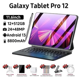 【Teclado de mouse grátis】2026 galaxy  tablet Tab PRO 12 Plus 11.6  polegadas 12GB+512GB apresenta 5G e Dual SIM Tablet