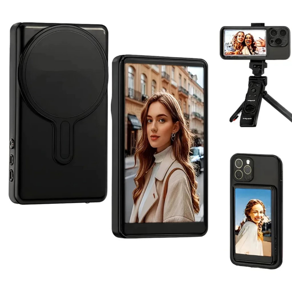 Tela Magnética Monitor Para Celular Sem Fio Smartphone Selfie Vlog Gravação