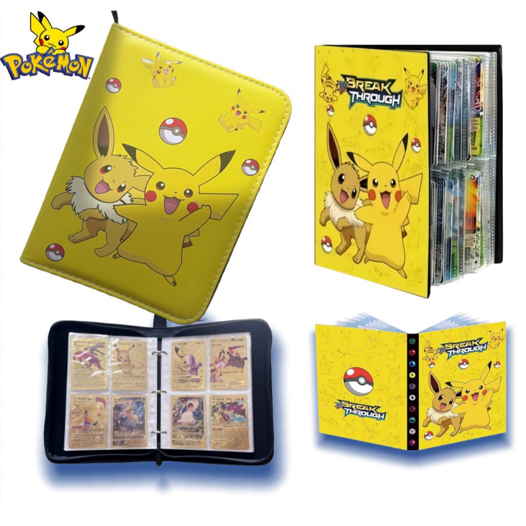 Fichário Album comporta até 240 cartas do pokemon em Oferta na Shopee