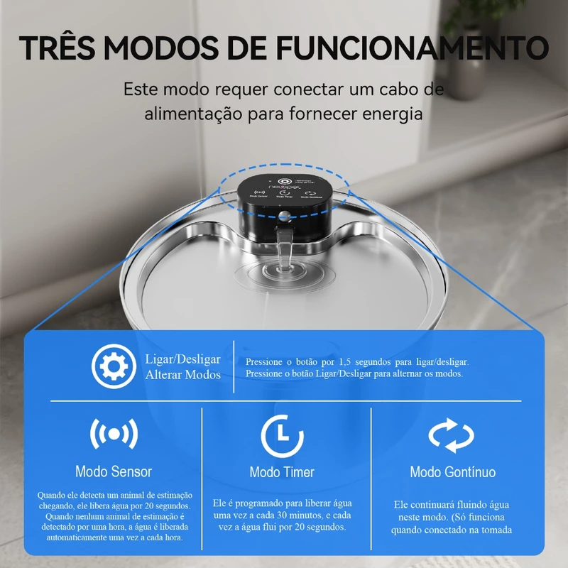 Fonte para Gatos Newpet Inox 3.2L com Sensor e Bivolt — foto 8