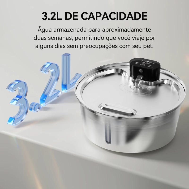 Fonte para Gatos Newpet Inox 3.2L com Sensor e Bivolt — foto 5