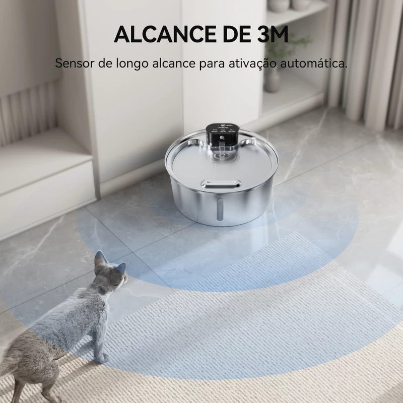 Fonte para Gatos Newpet Inox 3.2L com Sensor e Bivolt — foto 6