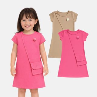 Kit 2 Peça Vestido + Bolsa Verão Infantil Menina Cotton Blogueirinha em Oferta na Shopee