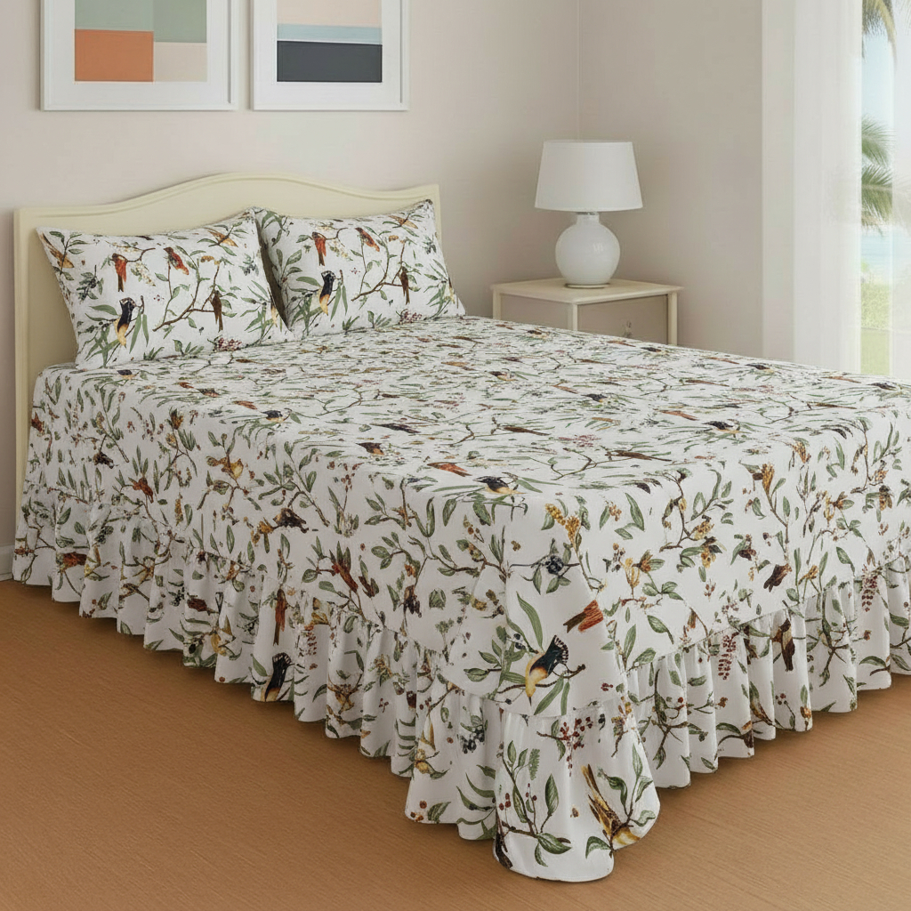 Colcha Cobre Leito Helena 3 Peças Tecido 400 Fios Toque Macio Casal e Queen - Varios Tamanhos