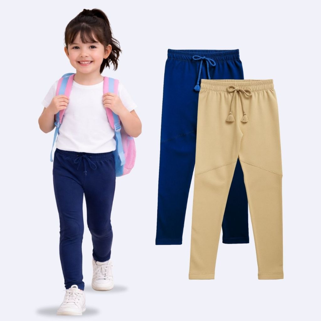 Kit 3 ou 2 Calças Básica Legging Infantil Feminina Menina Estilosa  Confortável  Cotton Escolar Blogueirinha