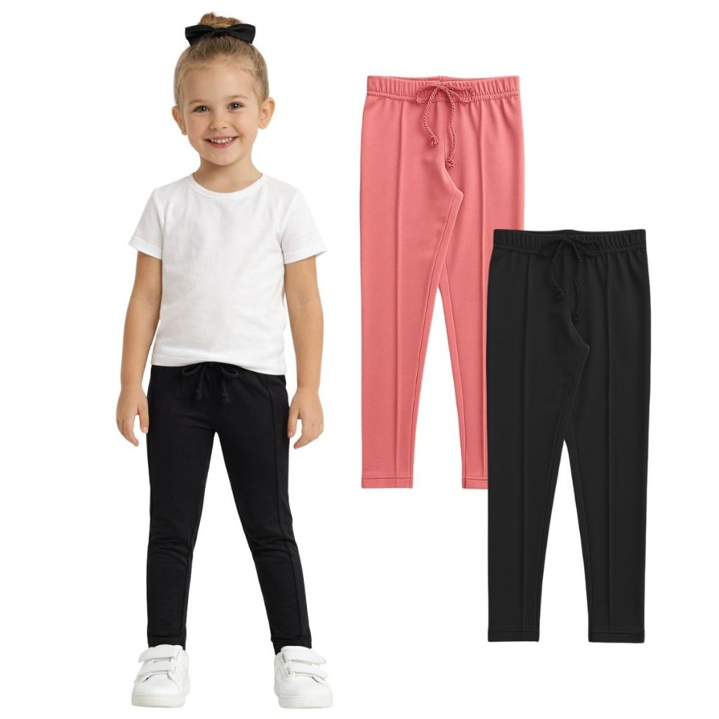 Kit 2 peças Legging Infantil Menina Térmica  Quentinha Peluciada Confortável Escolar Inverno