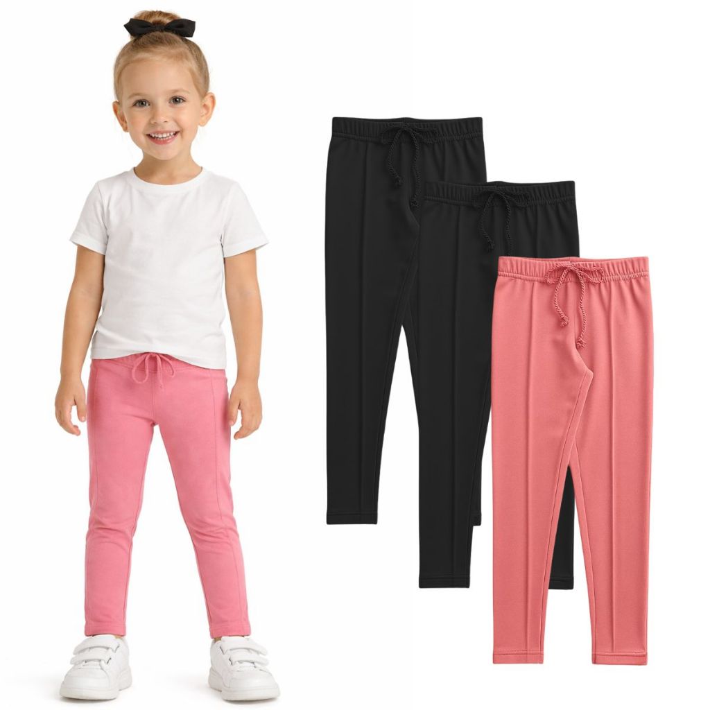 Kit lote 3 Leggings Infantis Menina Inverno Quentinha Peluciada Escolar Frio Femininas
