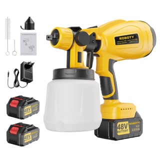Pistola de Pintura 48V com 2 Baterias - Pulverizador Portátil 1300ml, Bateria de Longa Duração para Uso Profissional em Oferta na Shopee