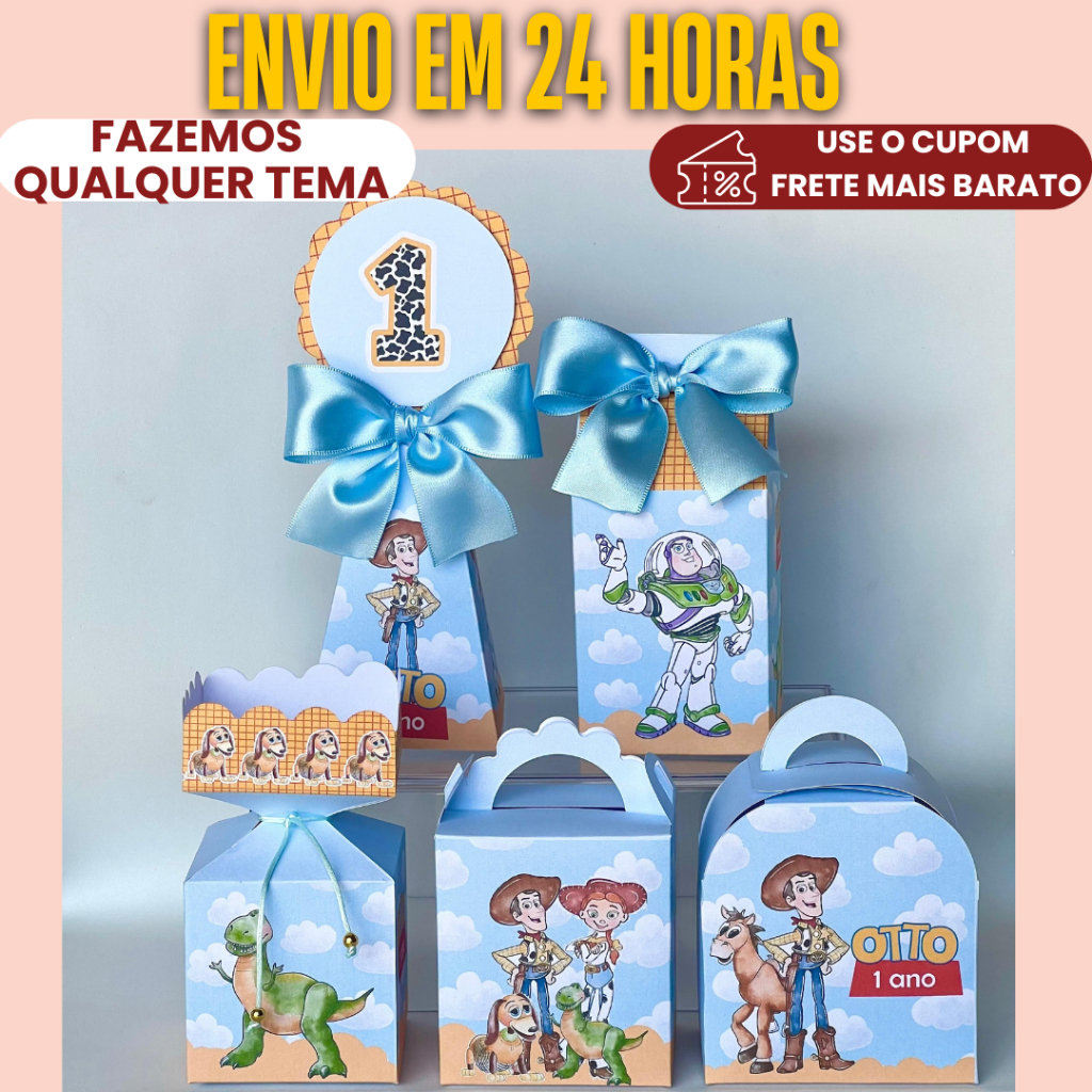 Lembrancinha Personalizada PEGUE E MONTE Toy Story - Kit festa aniversário, mesversario, caixinha