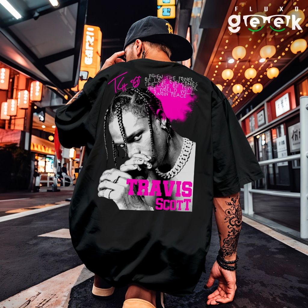 Camiseta Oversized Streetwear Estampada Rapper Traavis Cantor Scoot Cactus REF 3380