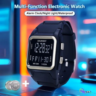 Relógio Digital Masculino Original Prova De Água Esportivo LED Luminoso Relógio De Pulso Eletrônico Quadrado Moda Casual em Oferta na Shopee