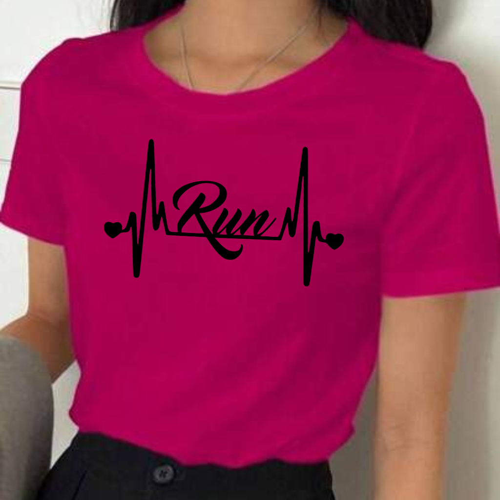 CAMISETA CAMISA BLUSA TSHIRT ESTAMPADA CORRIDA CAMINHADA  RUN ESPORTE FITNESS  5K TENDENCIA FEMININA