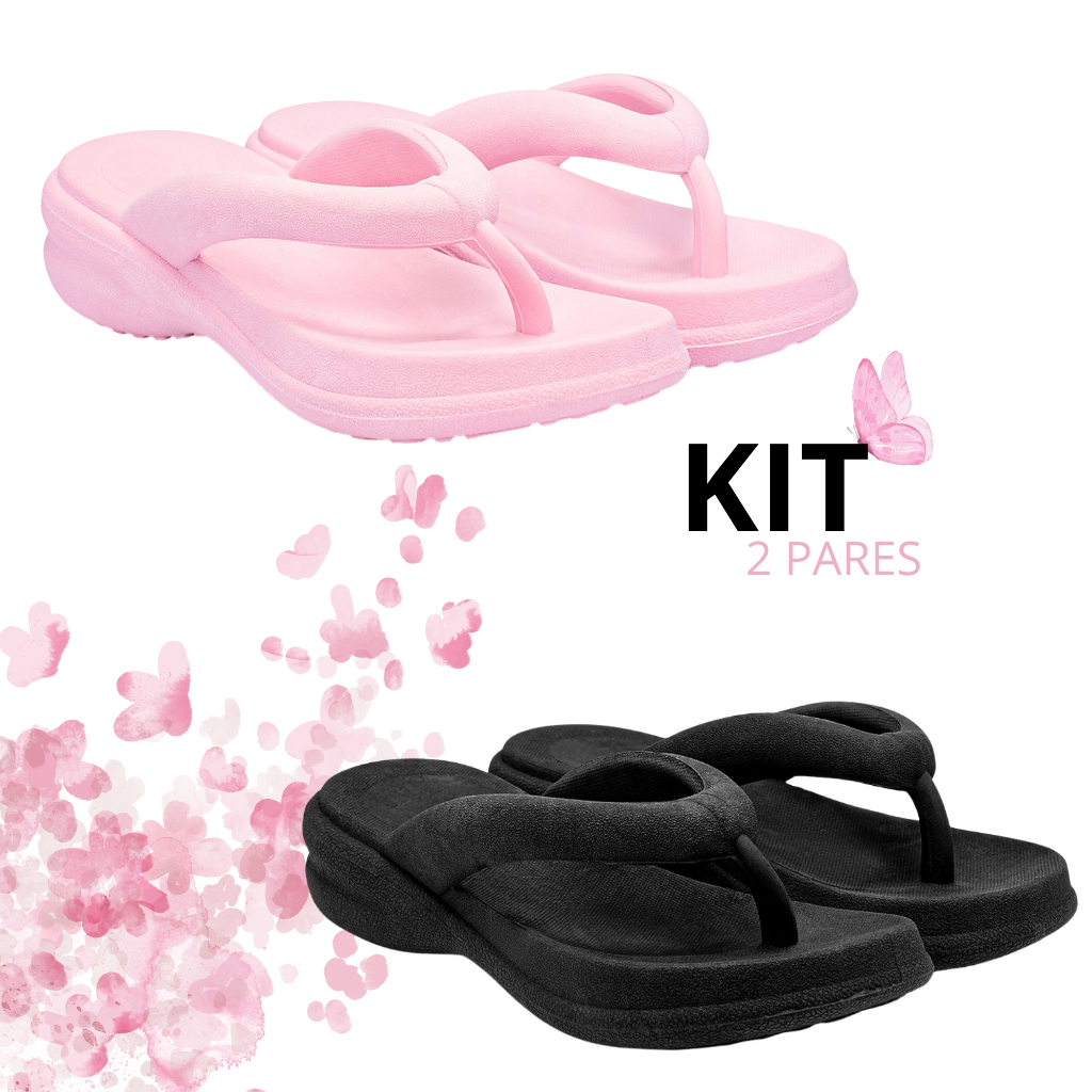 Kit Tamanco Feminino Ortopédico Macio Leve Confortável
