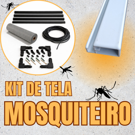 Kit tela mosquiteiro mosqueteira perfil em aluminio (varias medidas)
