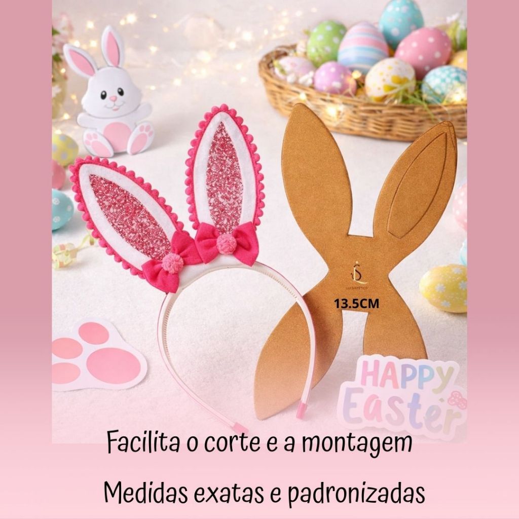 Molde MDF Orelha de Coelho para Tiaras | Gabarito Artesanal Páscoa | DIY em Oferta na Shopee