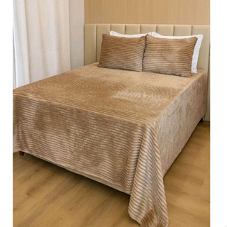 Kit Cobre Leito Colcha Queen 3 Peças Dupla Face+2 Fronhas – Flannel Premium Aveludado em Oferta na Shopee