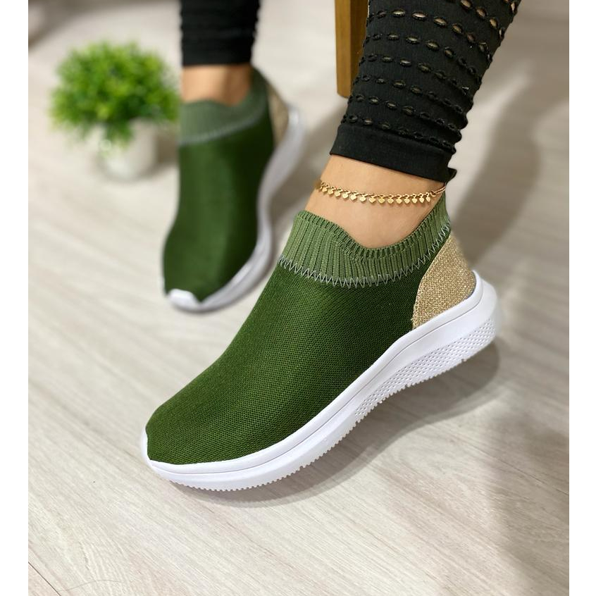 Tênis Feminino Academia - Tenis  Feminino Casual - Sapato Feminino Sem Cadarço Antiderrapante