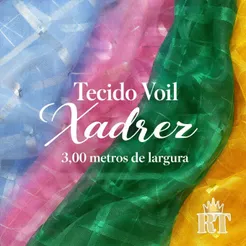 1 Metro De Tecido Voil Xadrez (1m x 3,00m) Varias Cores!