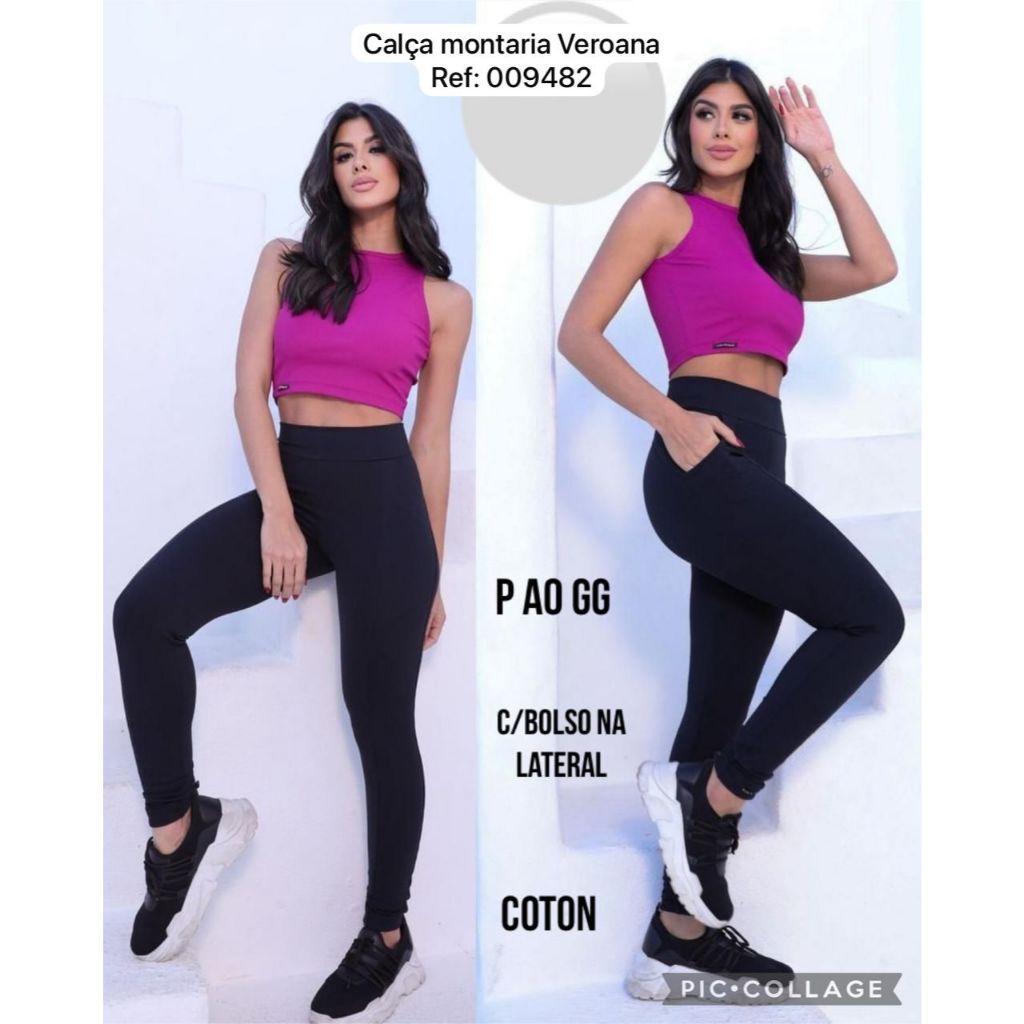 Calça Legging K2B Montaria C/Bolso Lateral  Cós Alto Tecido Grosso  Original Veroana