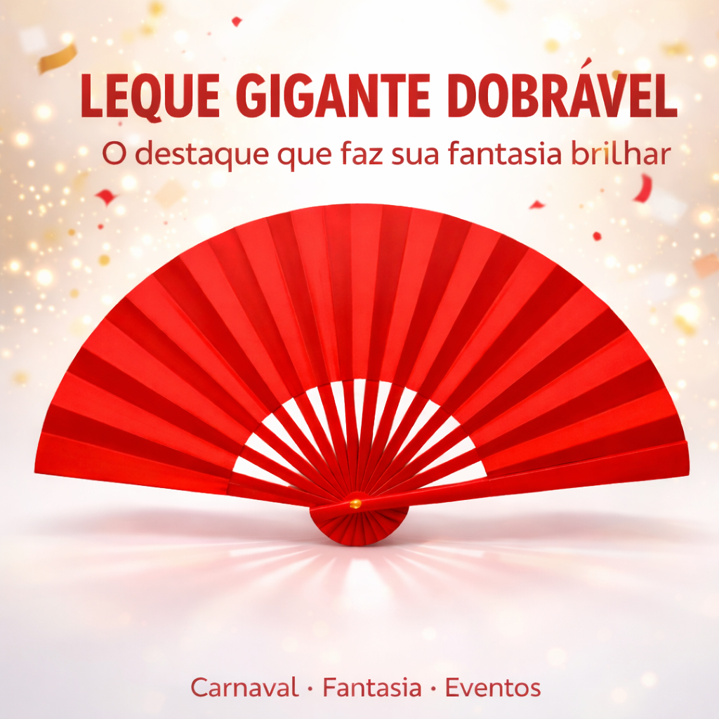 Leque Gigante Dobrável Ideal para Carnaval Fantasia Eventos Apresentações em Oferta na Shopee