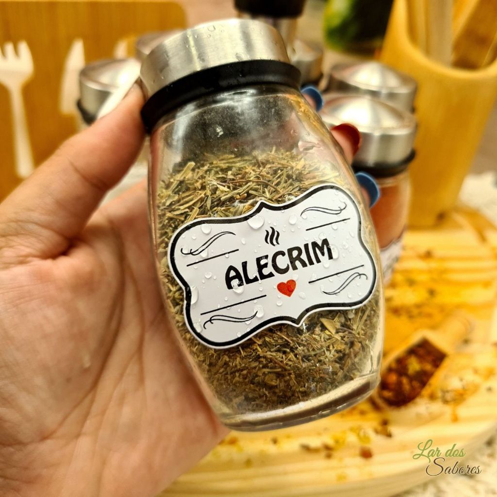 Etiqueta Adesiva para Temperos Mantimentos 5x3cm Kit 50 Unidades Á Prova D'água Etiquetas Premium