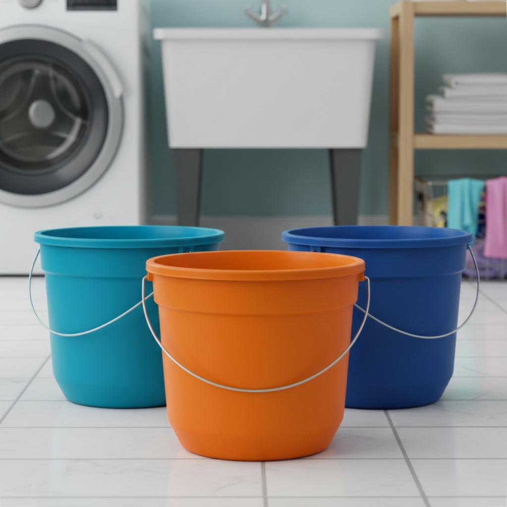 Baldes Plásticos 8 Litros Com Alça Metálica Resistente Coloridos Premium Para Limpezas