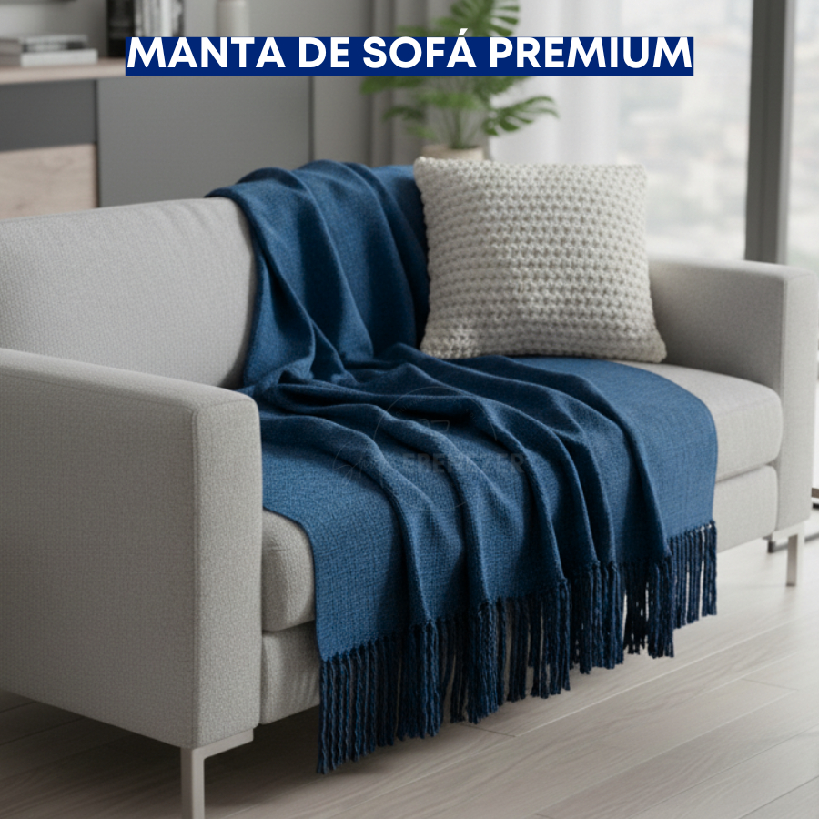 Manta para Sofá Decorativa Algodão Extra Macio Resistente Proteção Confortável Premium Varias Cores