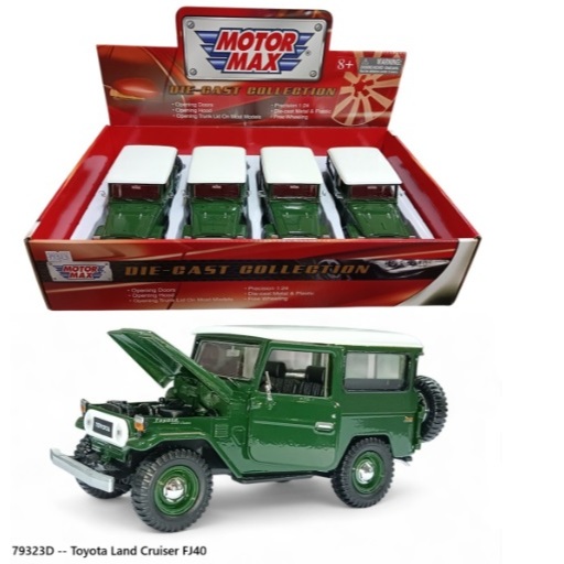 Miniatura Toyota Land Cruiser FJ40 Bandeirante Motor Max na escala 1:24