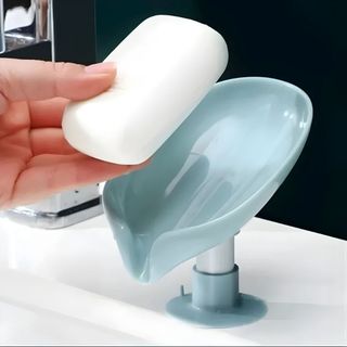 Saboneteira com Escorredor Banheiro Lavabo Porta Sabonete Moderno Bonito De Pia E Parede Plástica