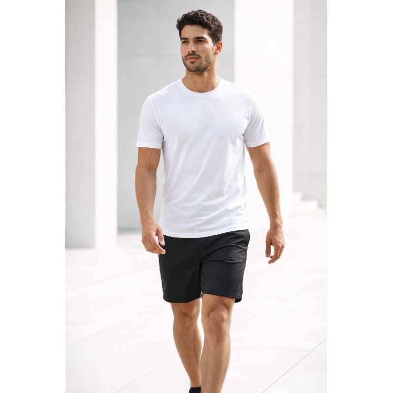 Kit Conjunto Camiseta Masculina Algodão 100% + Short Tactel Casual Esporte Praia Academia Confortável Promoção