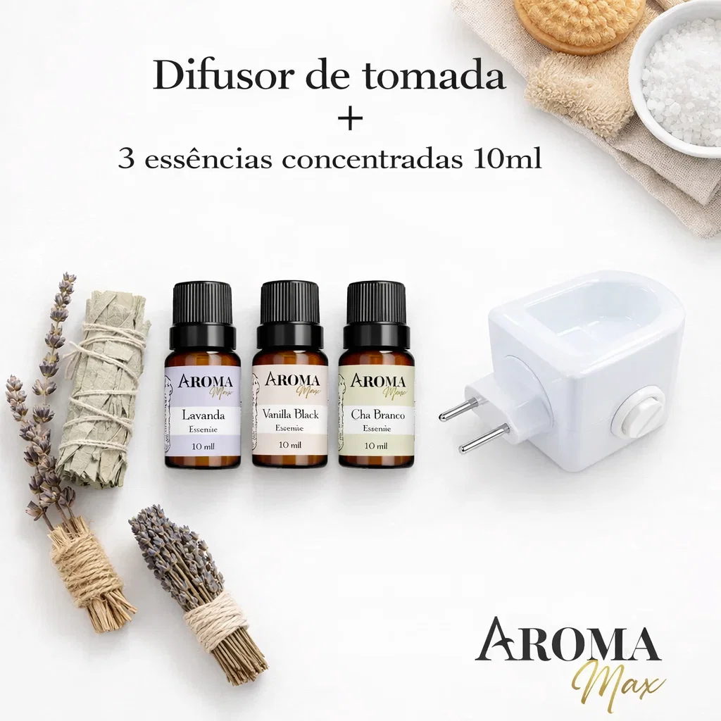 Kit Difusor Tomada Bivolt + 3 Essências Concentradas 10ml Escolha Seu Kit Vários Aromas Perfume em Oferta na Shopee