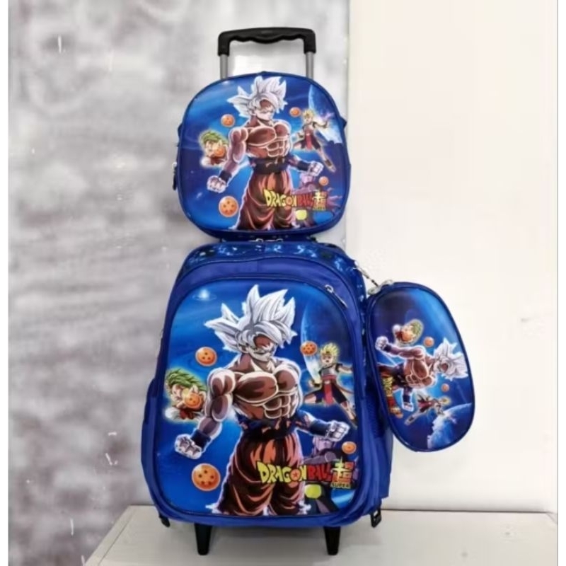 KIT MOCHILA BOLSA DRAGON BALL SUPER COM LANCHEIRA E ESTOJO + BRINDE em Oferta na Shopee