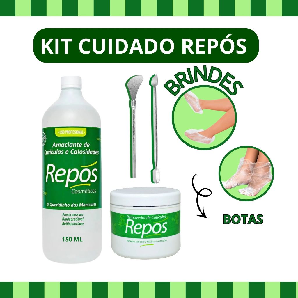 Kit Spa Dos Pés Repos Pedicure Completo Amaciante Calos Cutículas Creme Espátula