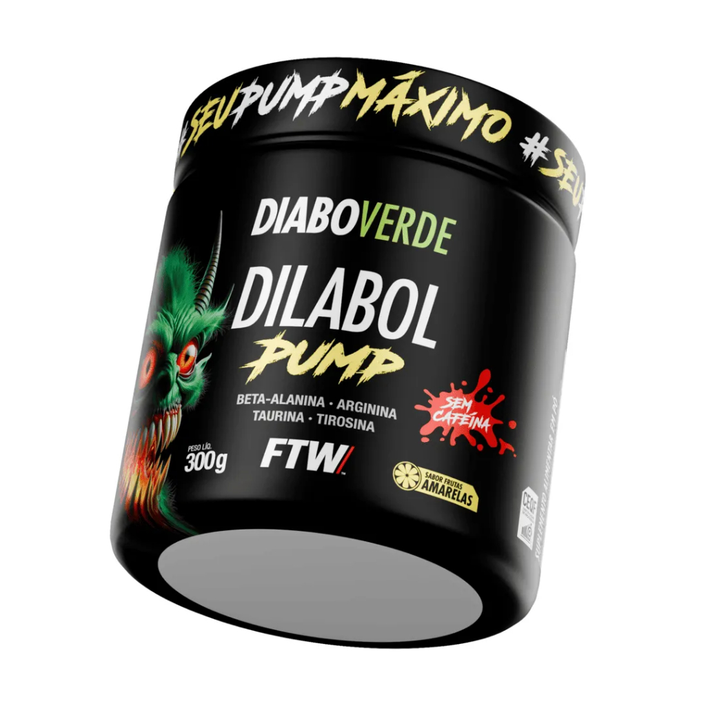 Dilabol Pump Pré Treino Pote 300g Sabor Frutas Amarelas Diabo Verde - FTW em Oferta na Shopee