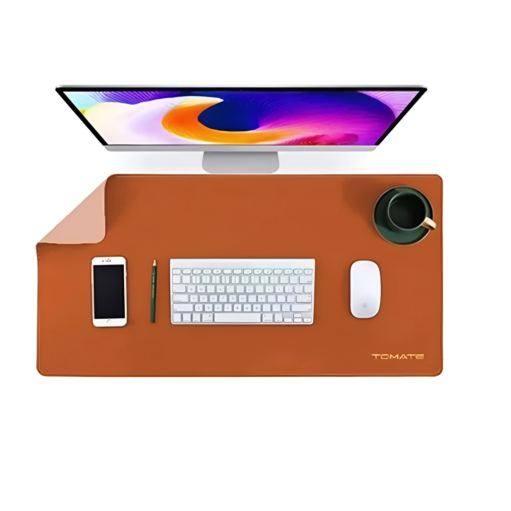 Mouse Pad Grande Caramelo Desk Pad Couro Gamer Office Tomate