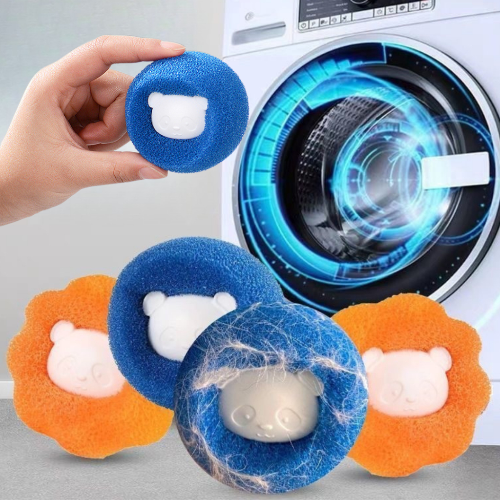 Conjunto 4 Bolas Panda 6Cm Para Maquina De Lavar Roupa De Maneira Tira Pelos Fácil E Prática