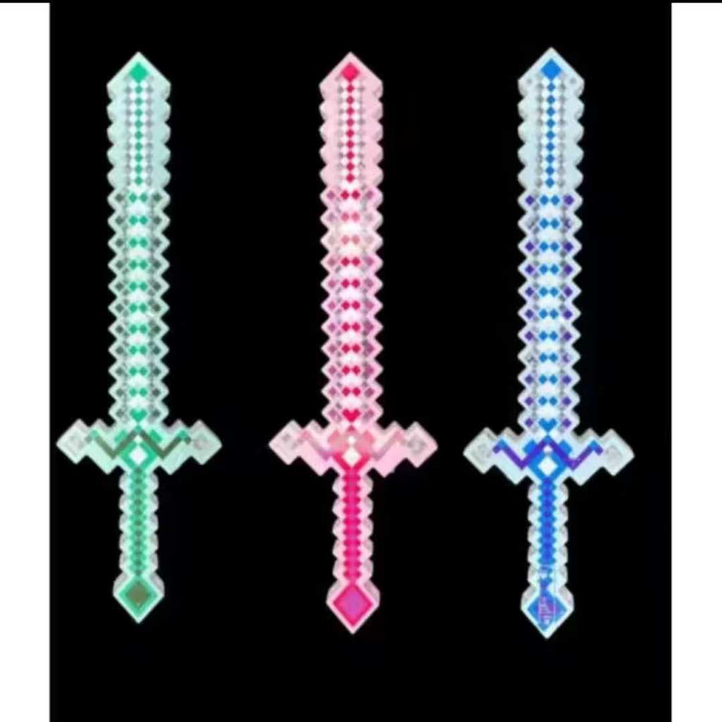 Espada de Brinquedo Minecraft com Som e Luz Realista 50cm