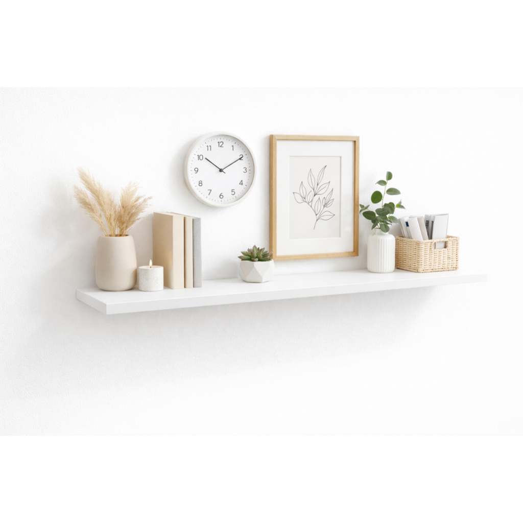 Chapa Branco 110 x 40 MDF 15mm com Bordas Fitadas Placa para Prateleira, Tampo de Mesa e Painel